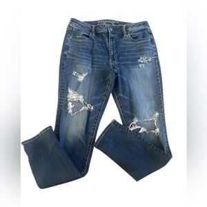 American Eagle Destructed Hi Rise Jeggings Stretch Jeans‎ Womens 14